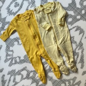Hanna Andersson 0-3 month yellow pajamas